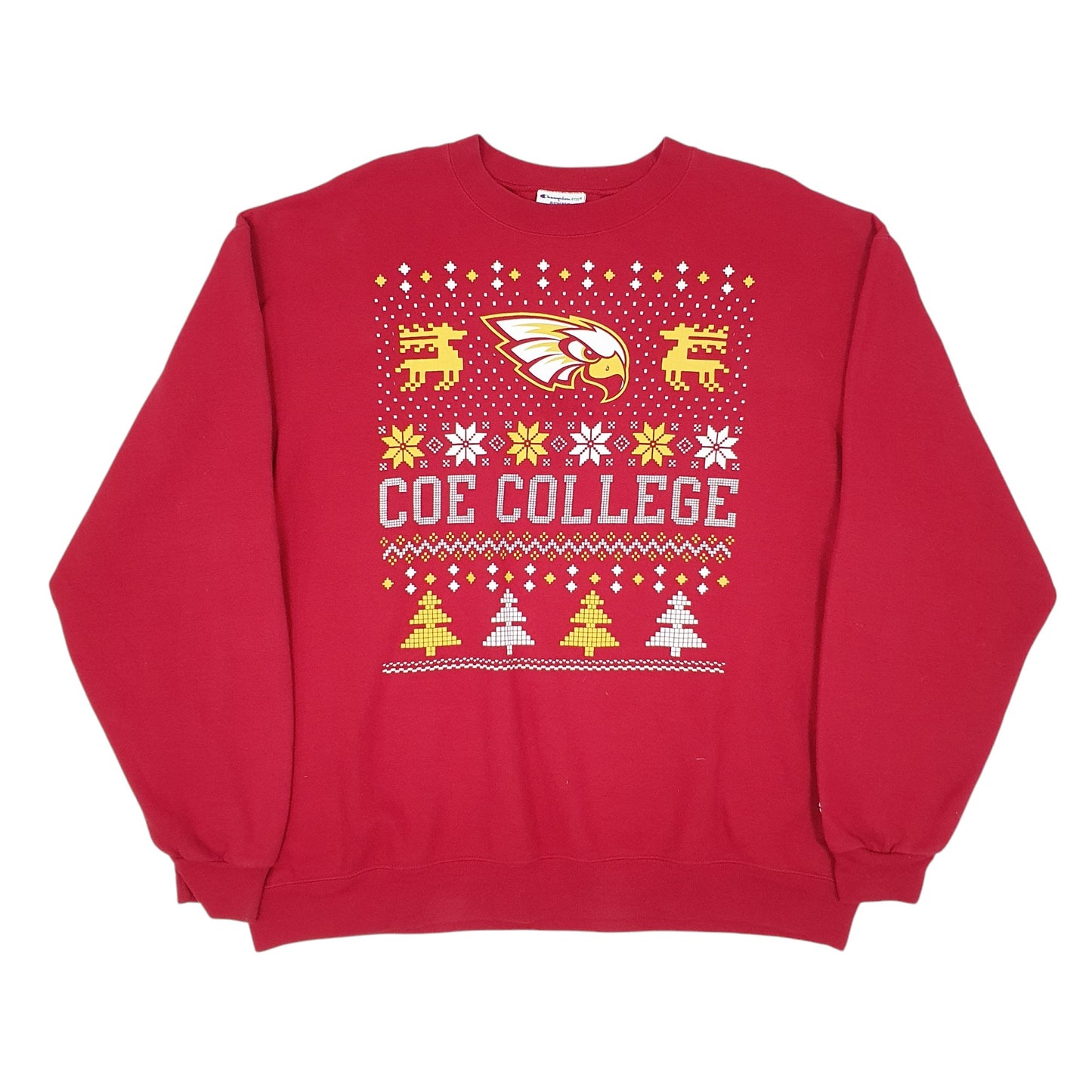 Mens Red Champion Coe College Crewneck Jumper