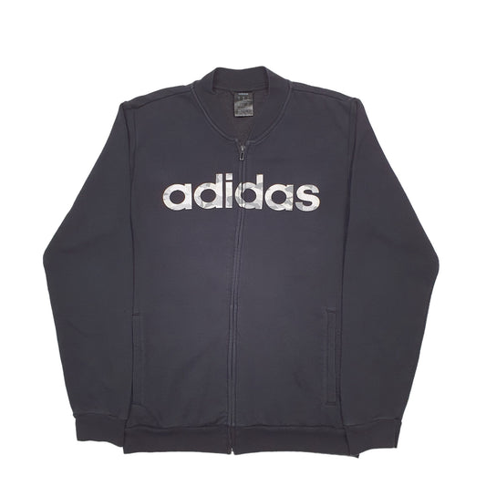 Mens Black Adidas Spellout Full Zip Jumper