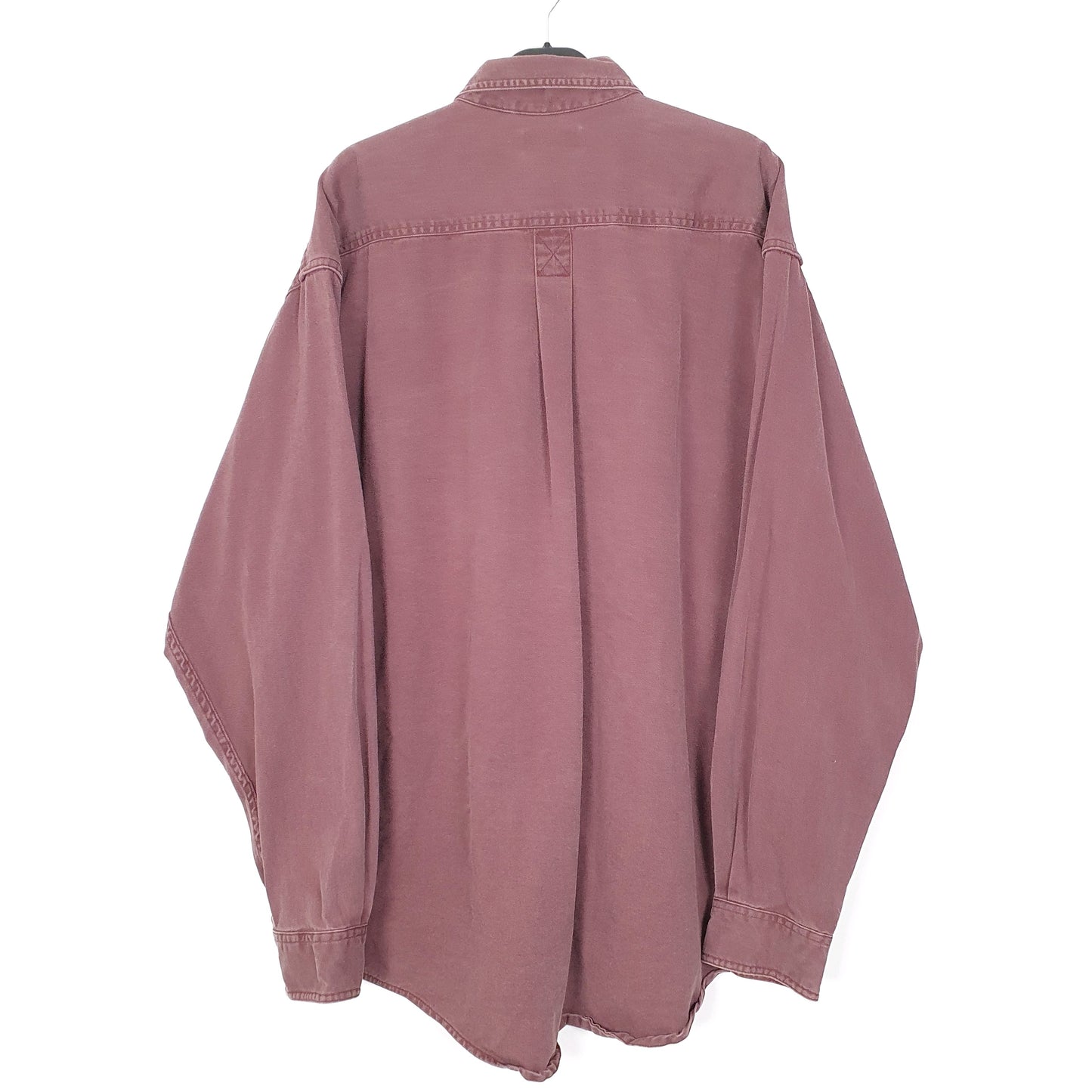 Mens Burgundy L.L.Bean Overshirt Vintage 1990s Made In Canada Long Sleeve Shirt