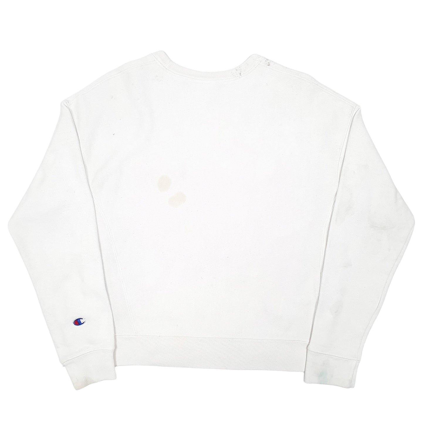 Womens White Champion Reverse Weave Crewneck Jumper