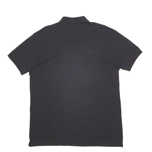 Mens Black Lacoste  Short Sleeve Polo Shirt