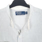 Mens White Polo Ralph Lauren RL Grandad Collar Long Sleeve Shirt