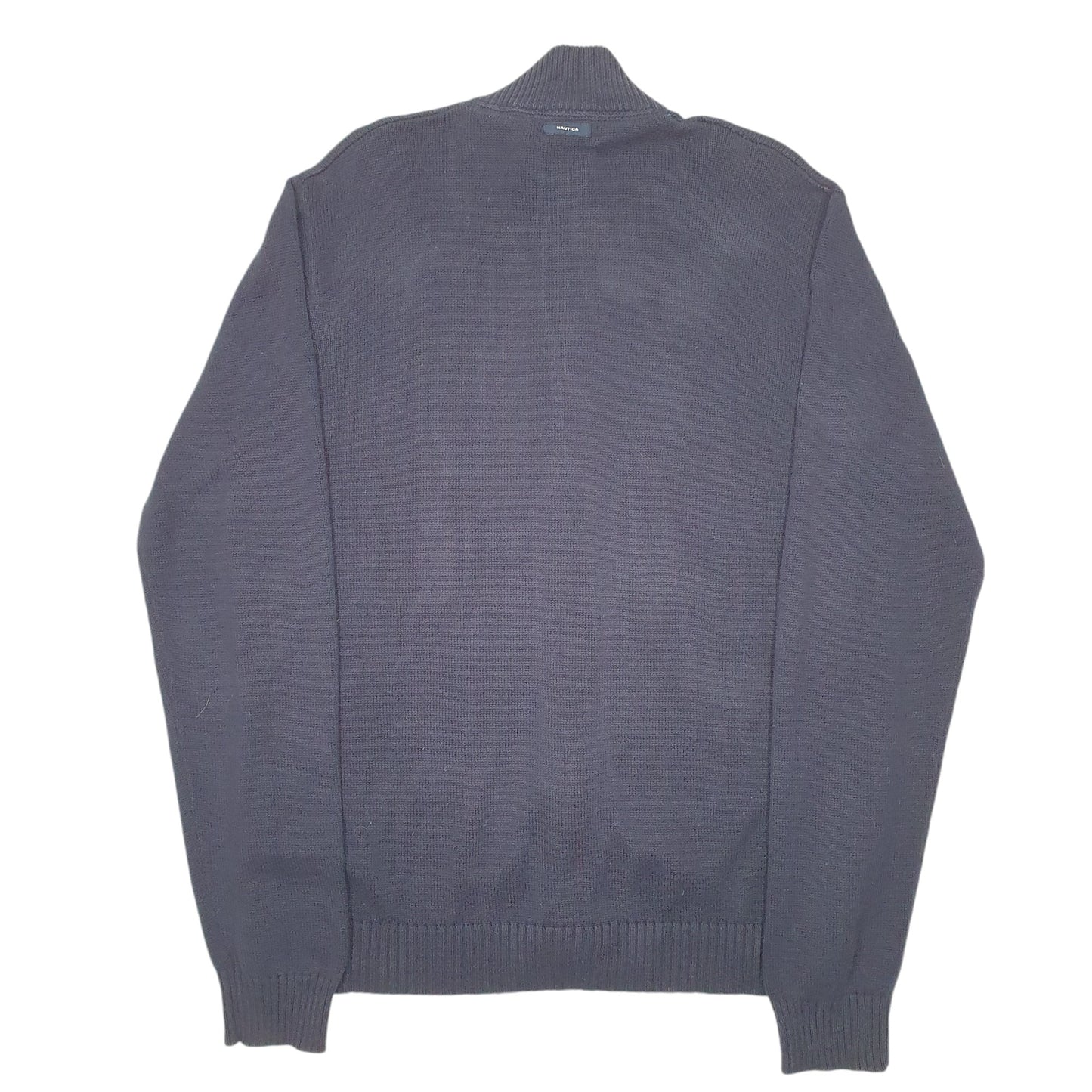 Mens Navy Nautica Knit Sweater Cardigan Full Zip Jumper