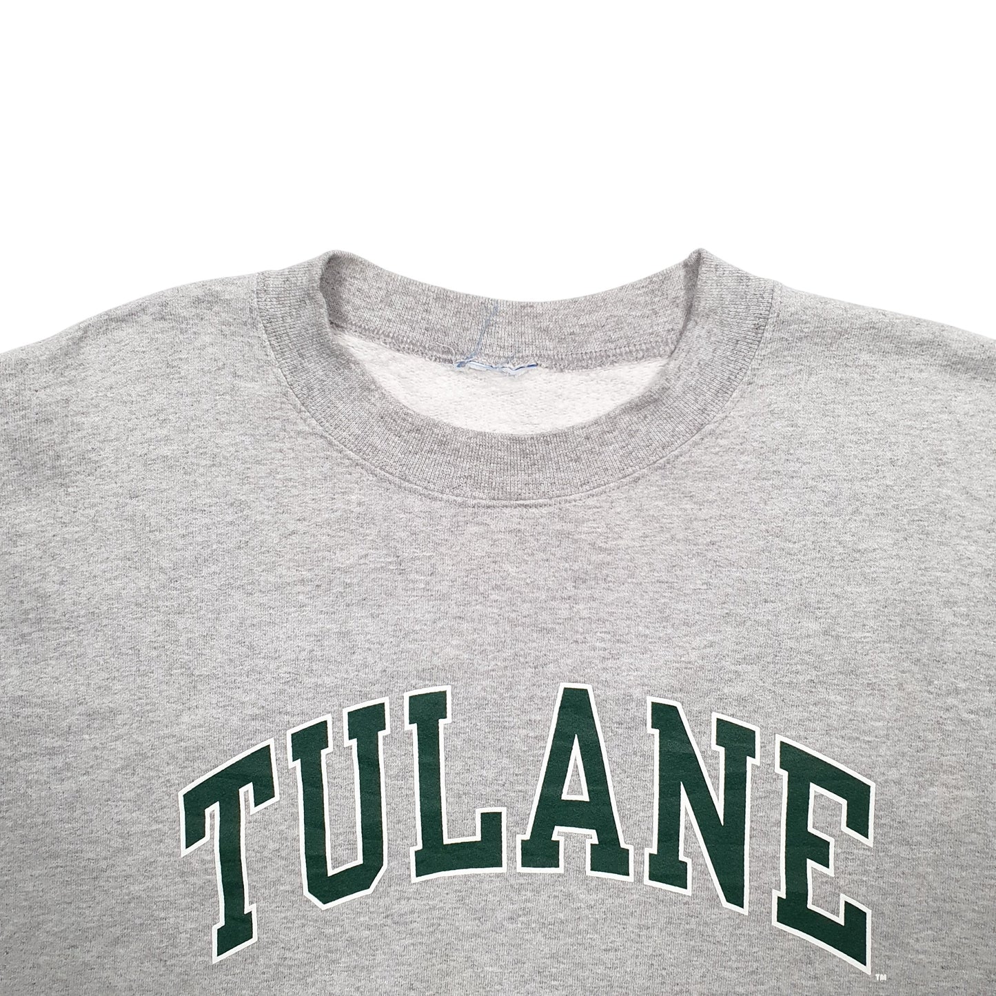 Mens Grey Champion Tulane Spellout Crewneck Jumper