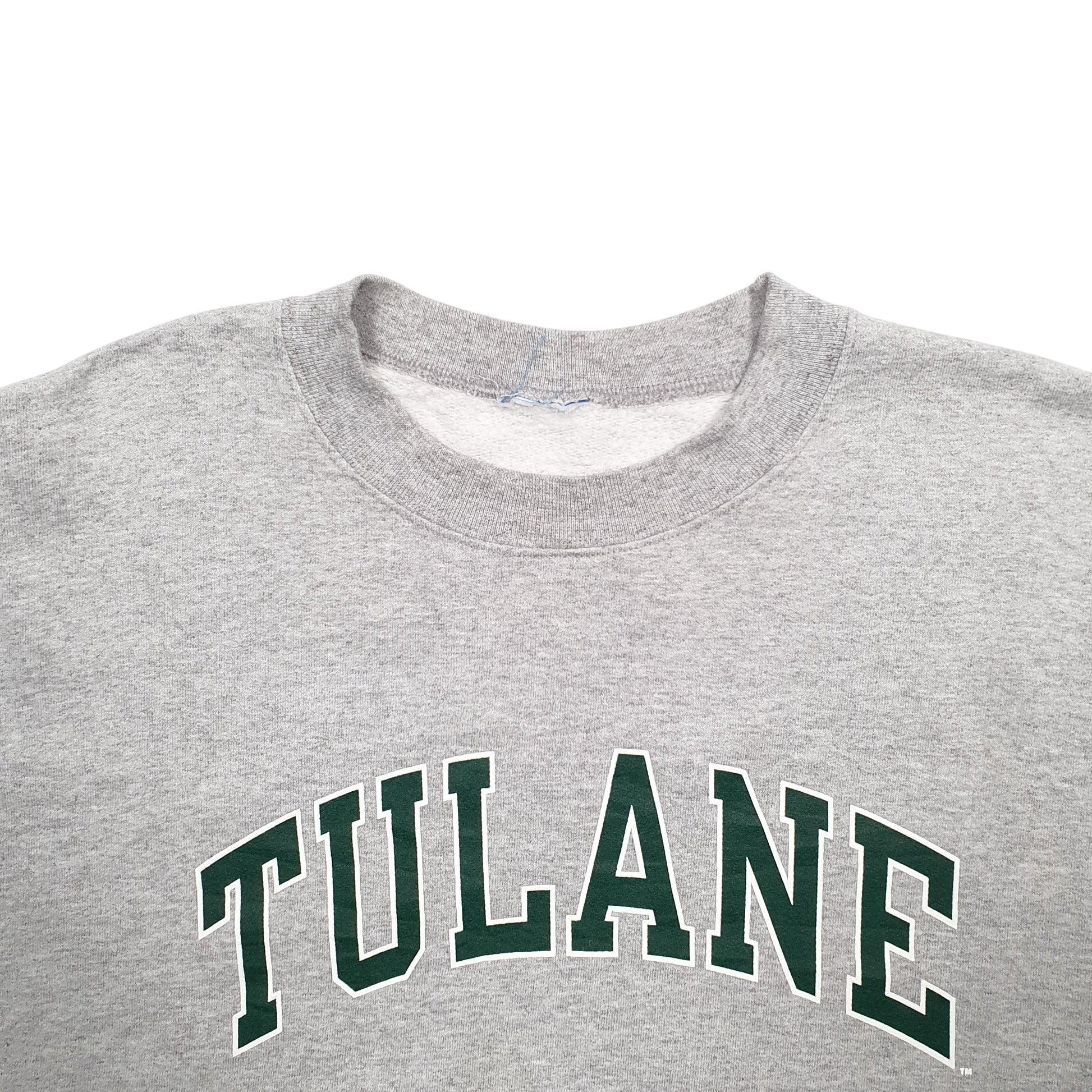 Mens Grey Champion Tulane Spellout Crewneck Jumper