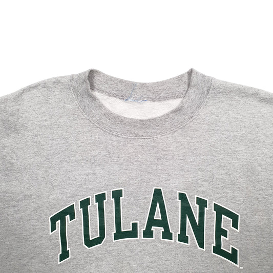 Mens Grey Champion Tulane Spellout Crewneck Jumper