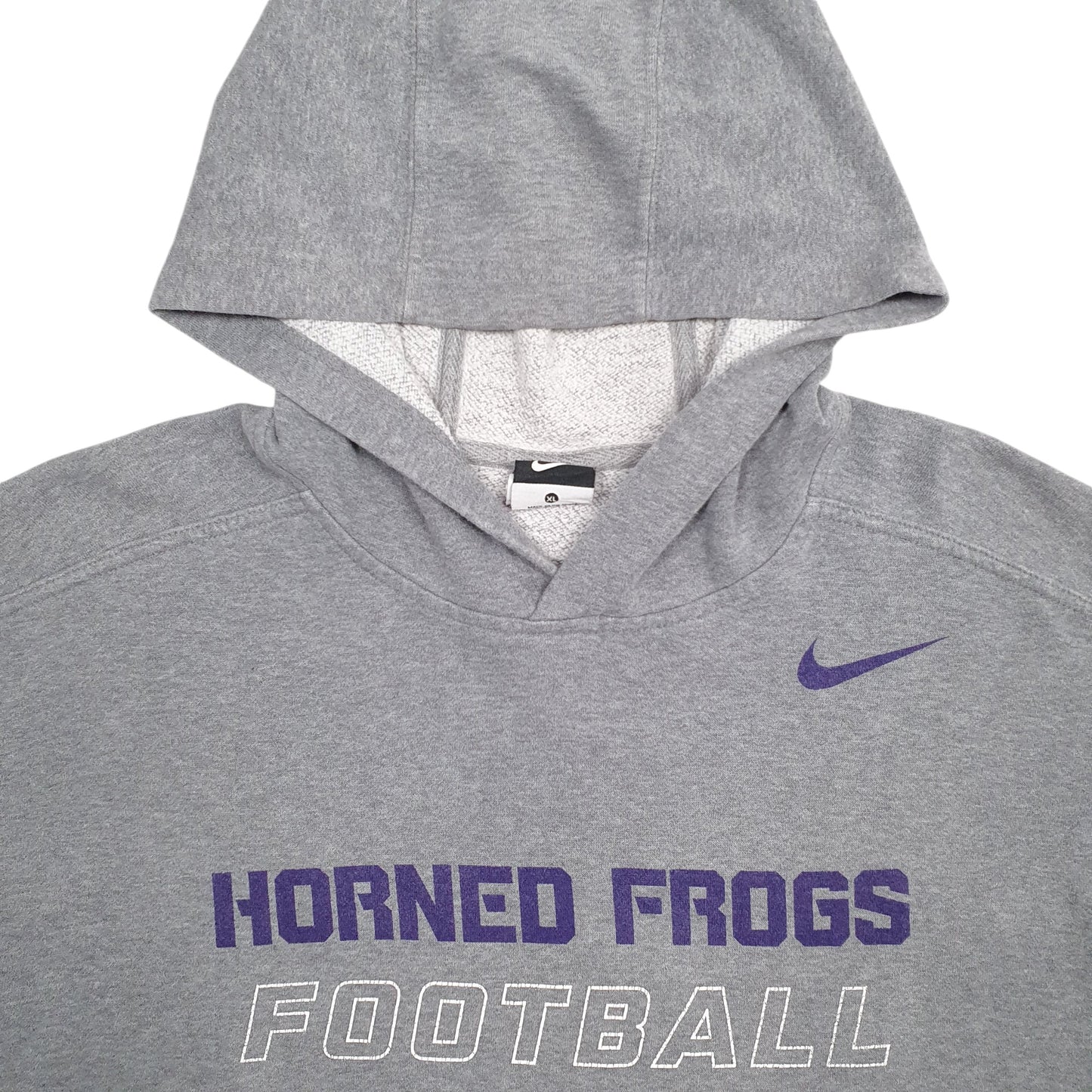 Mens Grey Nike Horned Frogs Football Spellout Hoodie Jumper