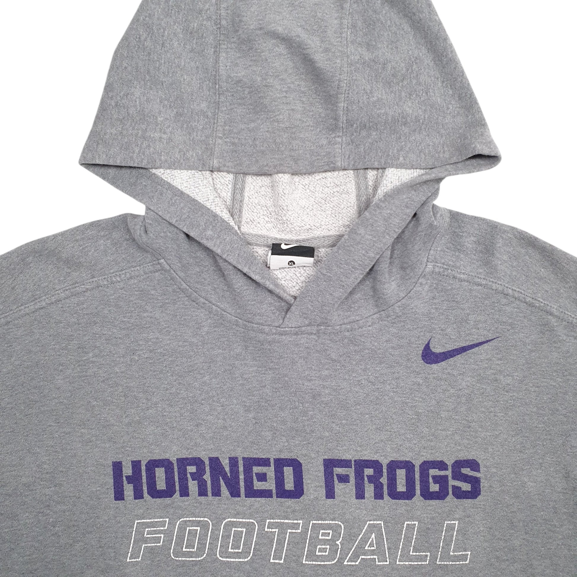 Mens Grey Nike Horned Frogs Football Spellout Hoodie Jumper
