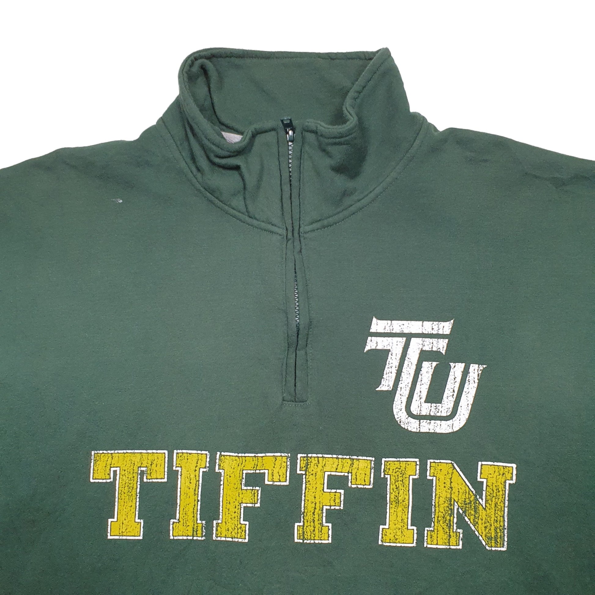 Mens Green Champion USA College Quarter Zip Jumper