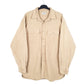 Mens Beige L.L.Bean Chamois Overshirt Shacket Long Sleeve Shirt