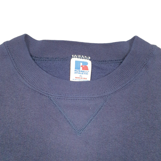 Mens Navy Russell Athletic Vintage Made In USA 90s Blue Marlin Fishing Crewneck Jumper