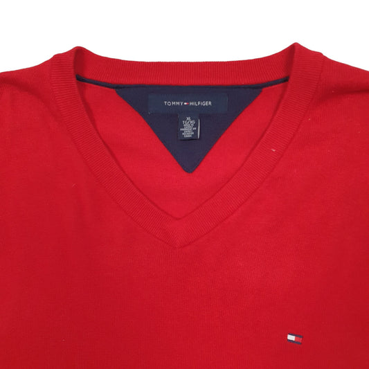 Mens Red Tommy Hilfiger  Crewneck Jumper