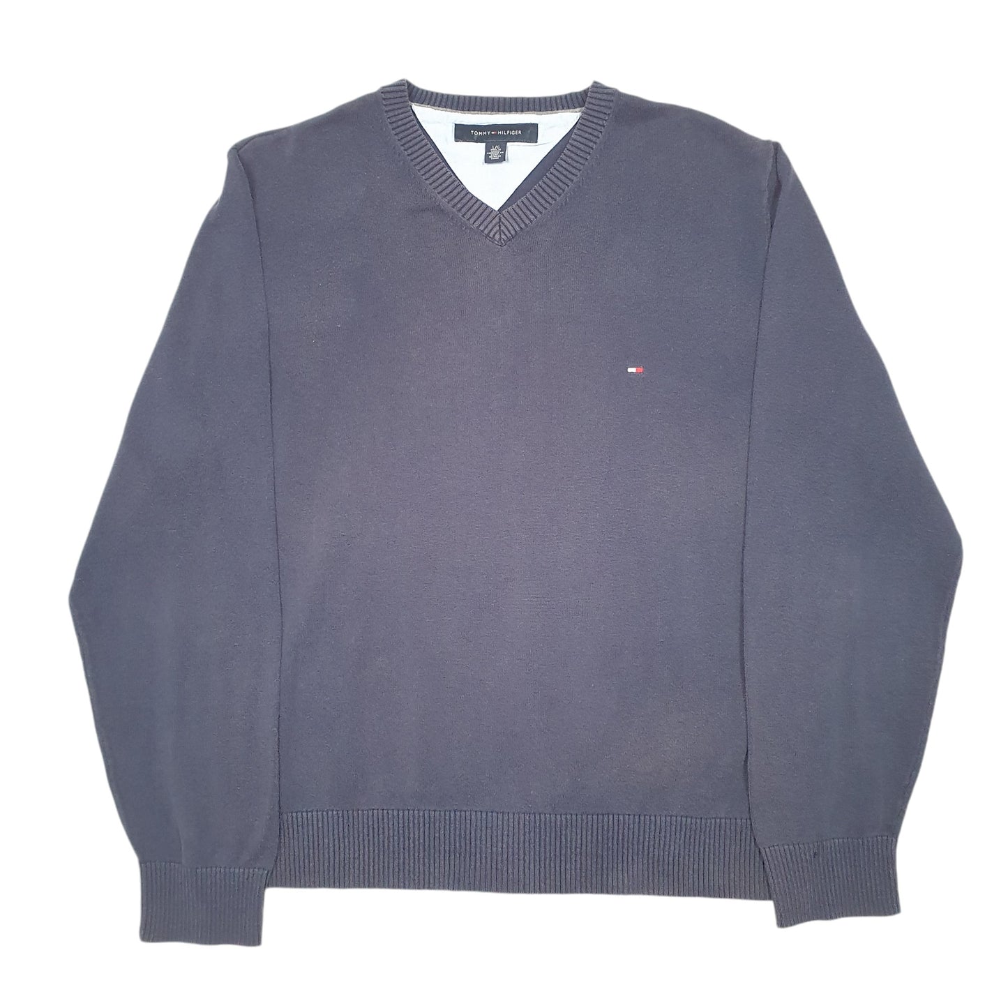 Mens Navy Tommy Hilfiger Knit V Neck Jumper