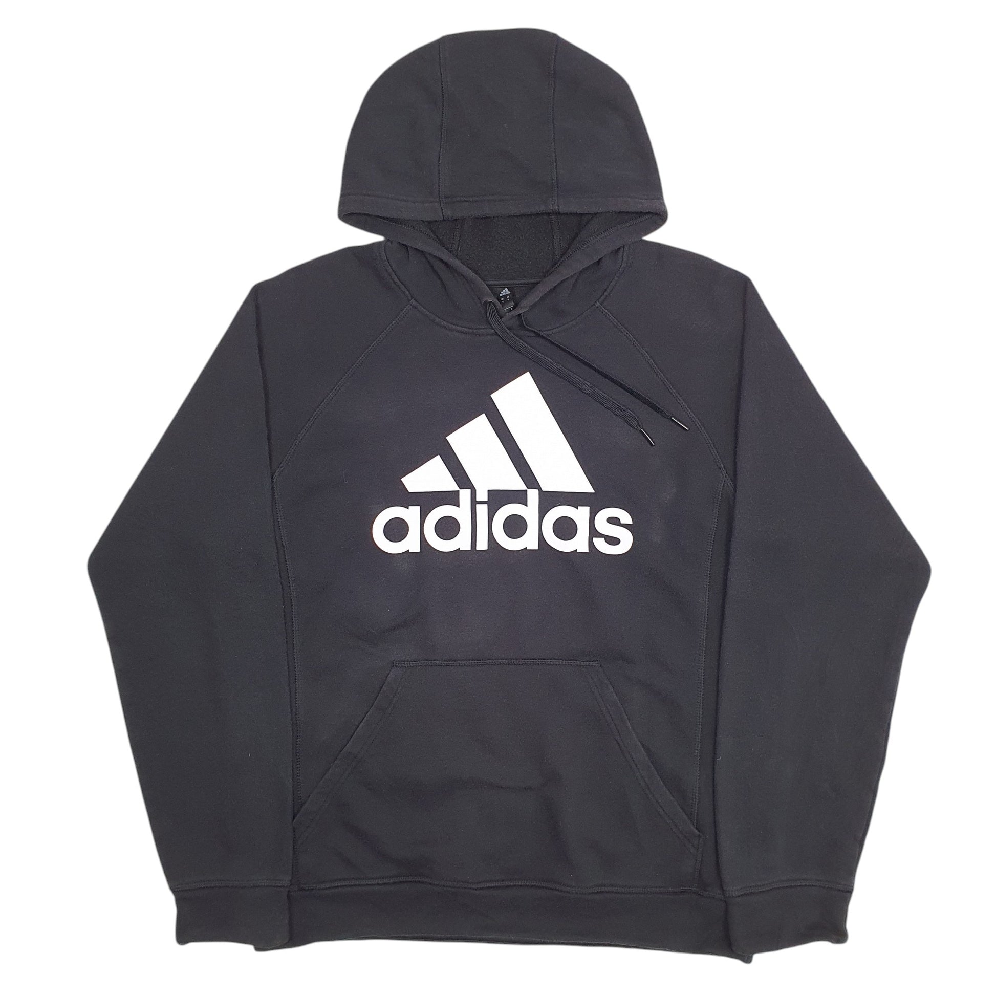 Mens Black Adidas Spellout Hoodie Jumper