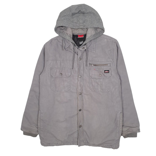 Mens Grey Dickies Hoodie Bomber Full Zip Coat