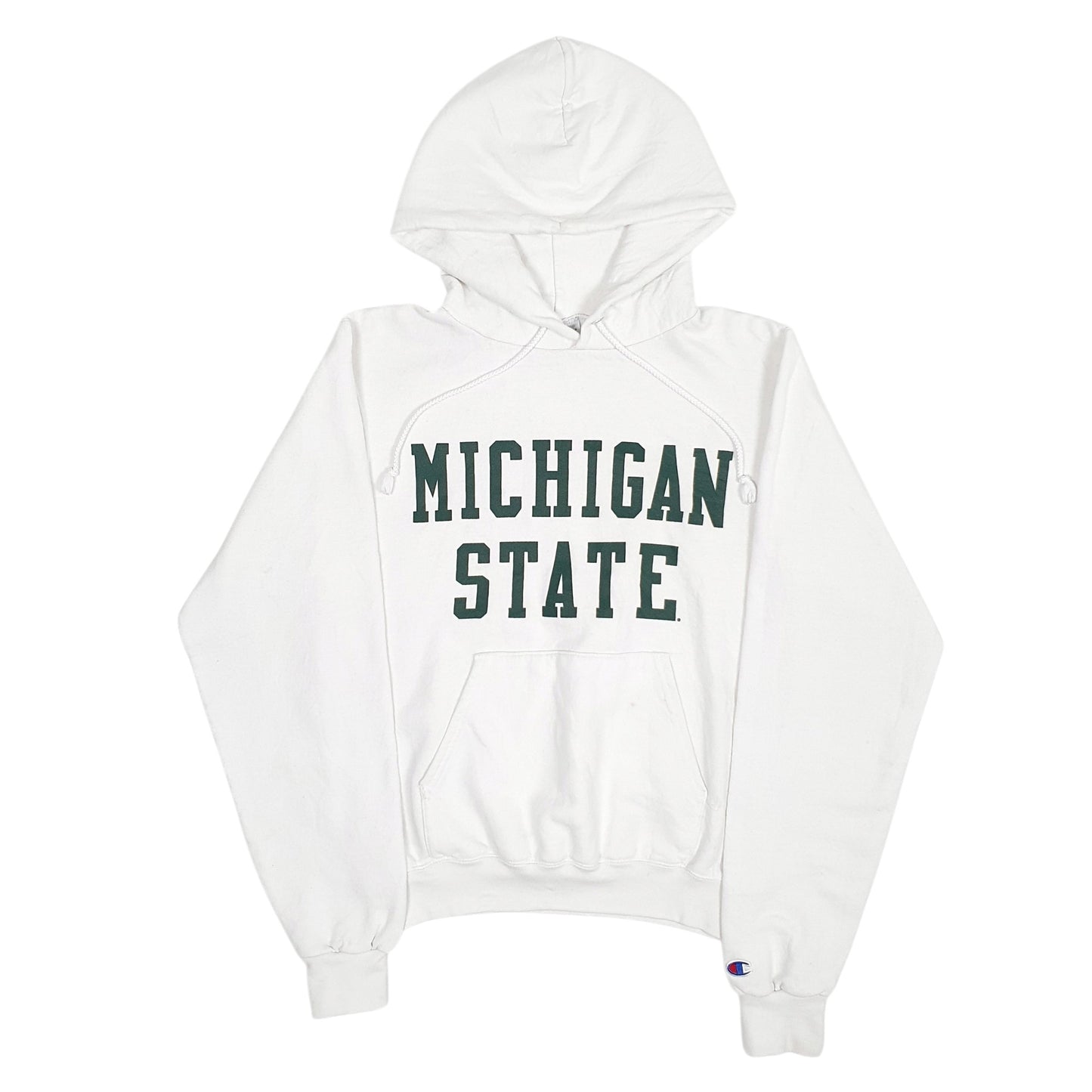 Mens White Champion Michigan State Hoodie Jumper