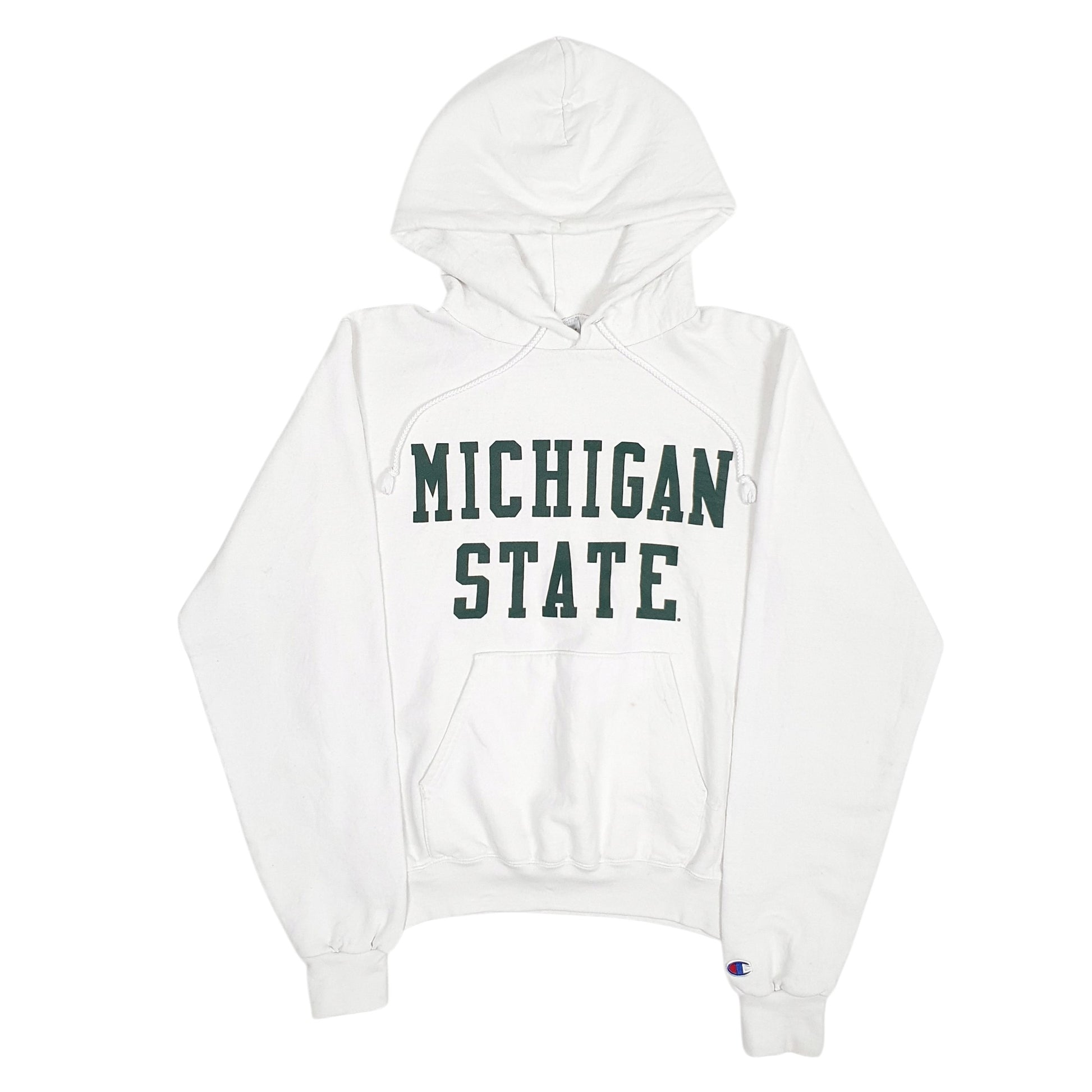 Mens White Champion Michigan State Hoodie Jumper