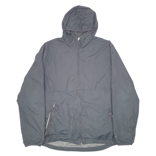 Mens Black Champion Hooded Lightweight V Neck Coat