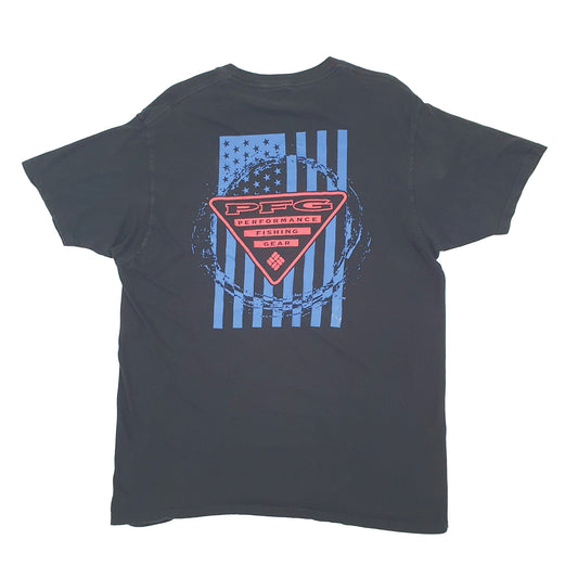 Mens Black Columbia Sportswear PFG Fishing Short Sleeve T Shirt