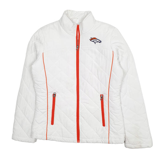 Womens White NFL Denver Broncos Crewneck Coat