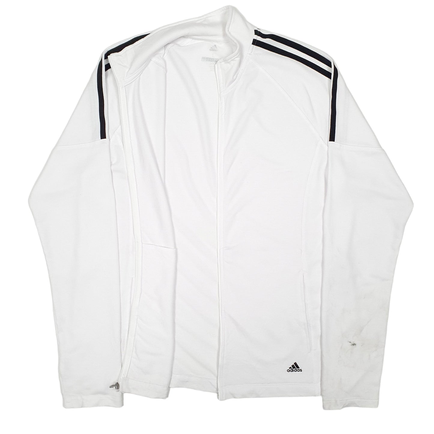 Womens White Adidas Golf Full Zip Jumper