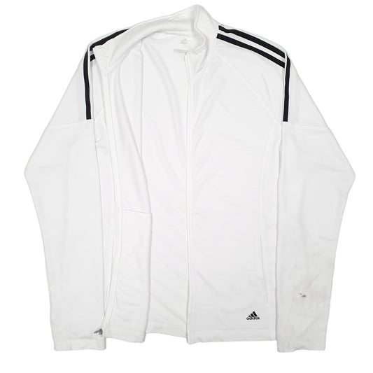 Womens White Adidas Golf Full Zip Jumper