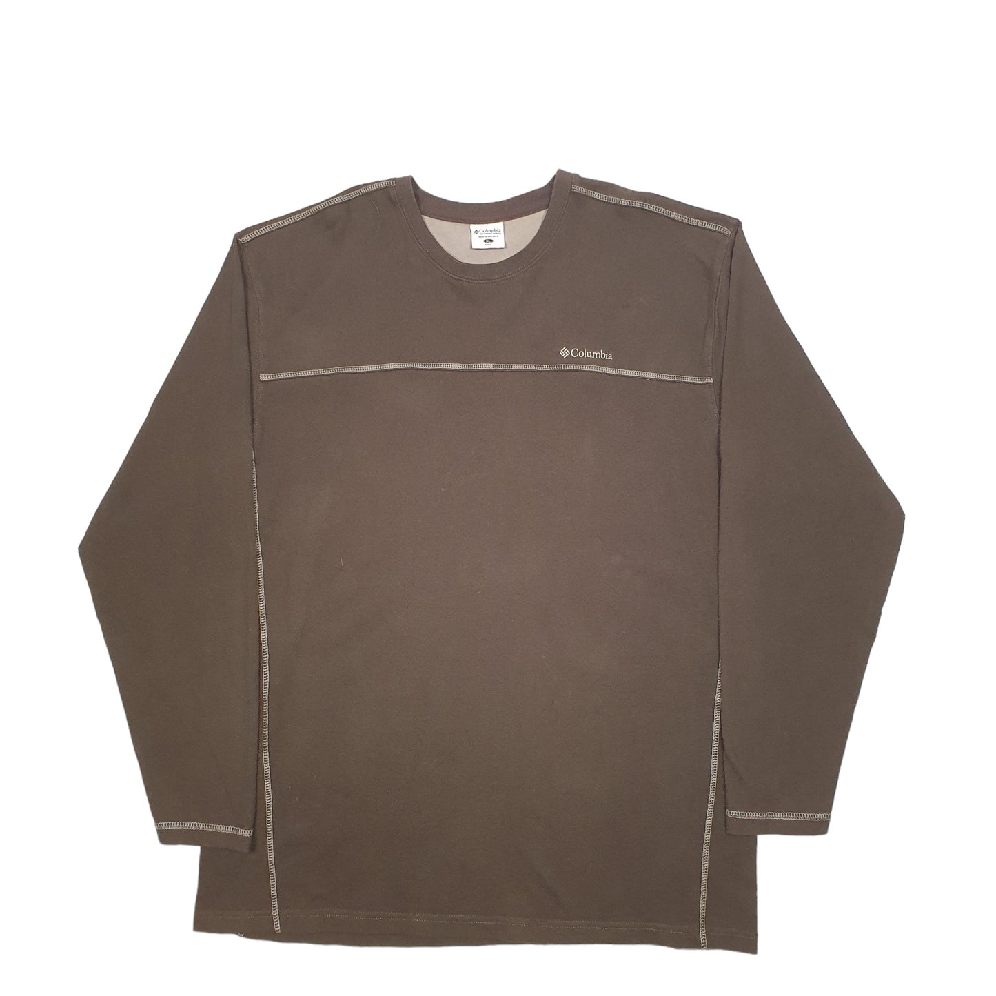 Mens Brown Columbia  Crewneck Jumper