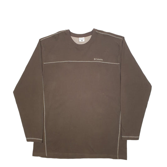 Mens Brown Columbia  Crewneck Jumper