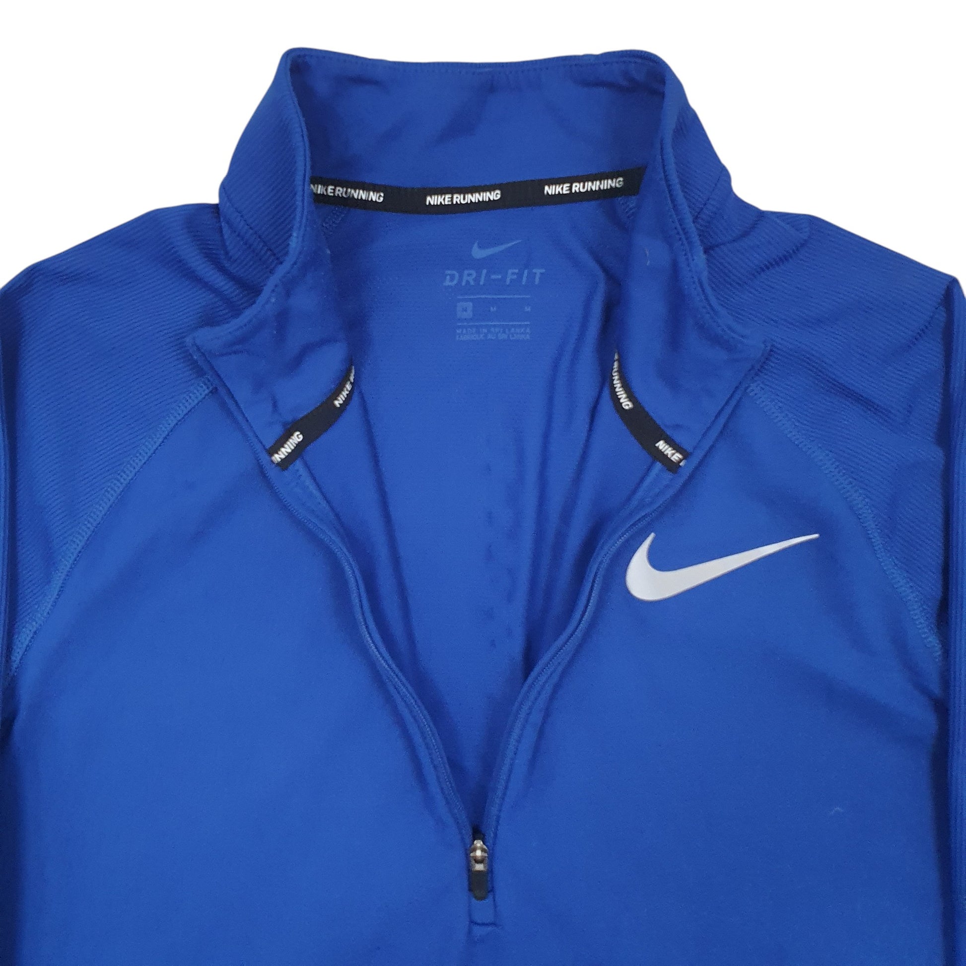 Mens Blue Nike Dri-Fit Active Wear Running Quarter Zip Jumper