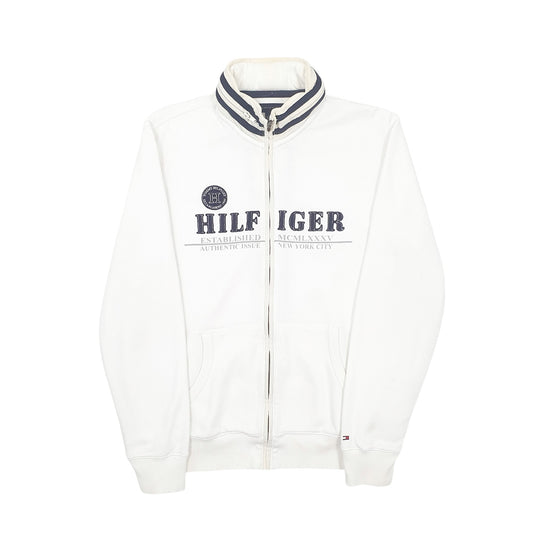 Mens White Tommy Hilfiger  Full Zip Jumper