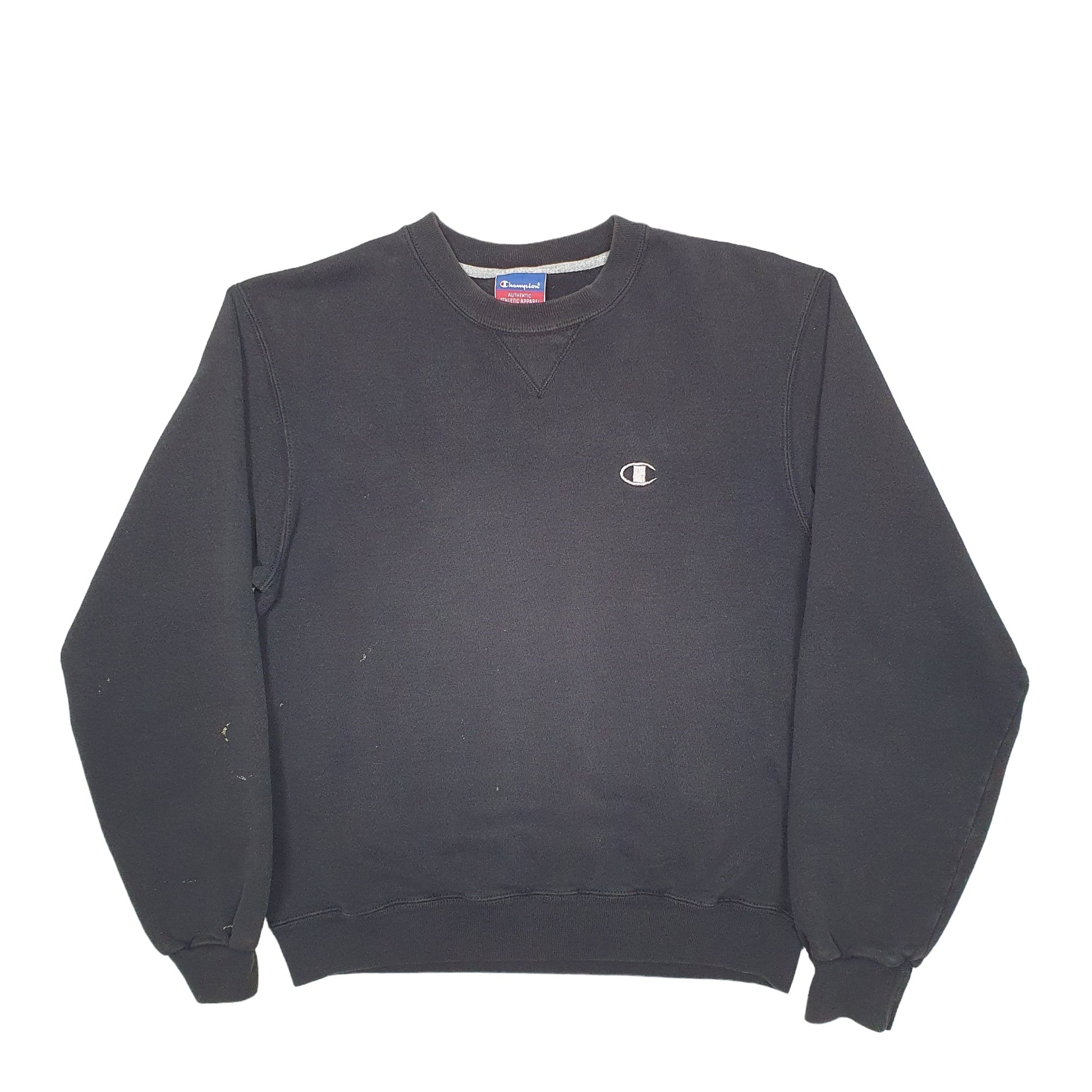 Mens Black Champion  Crewneck Jumper