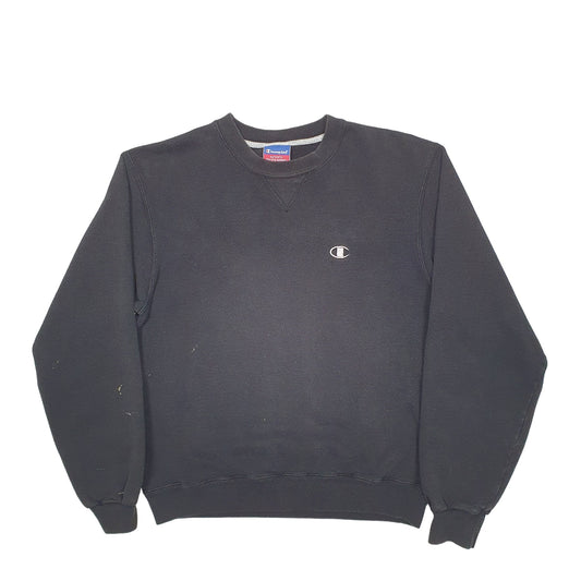 Mens Black Champion  Crewneck Jumper
