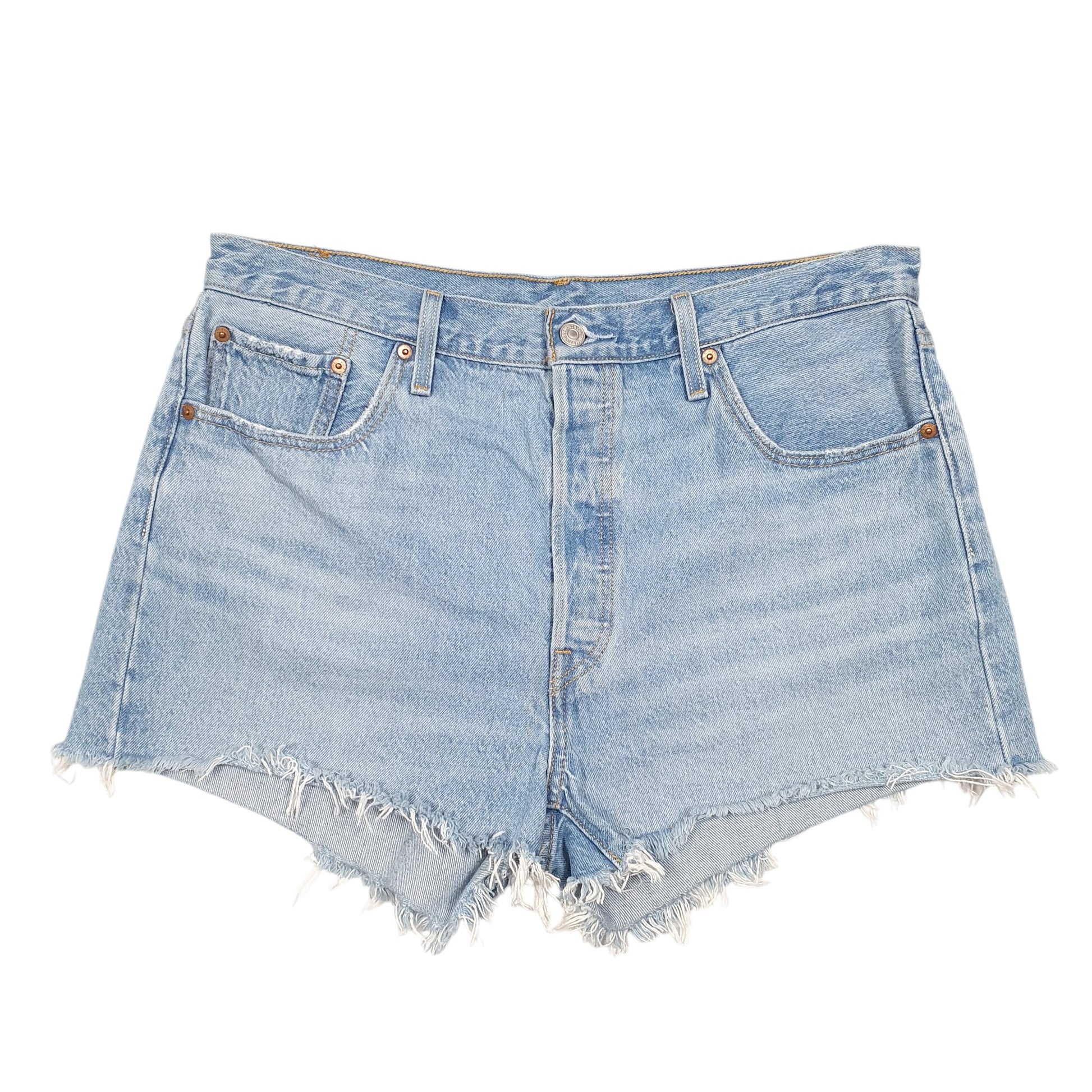 Womens Blue Levis 501 Jorts Hot Pants Denim Shorts