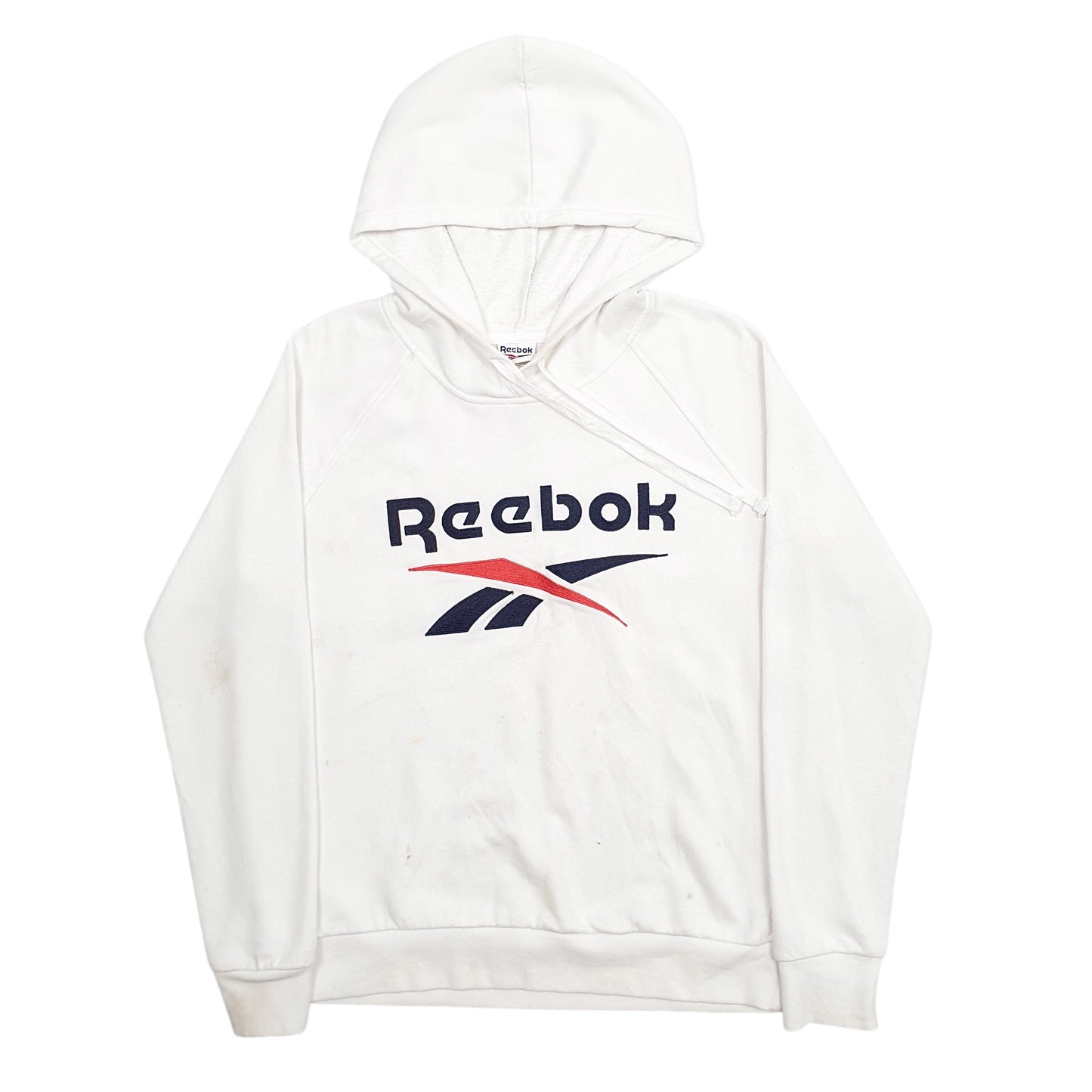 Womens White Reebok Spellout Hoodie Jumper
