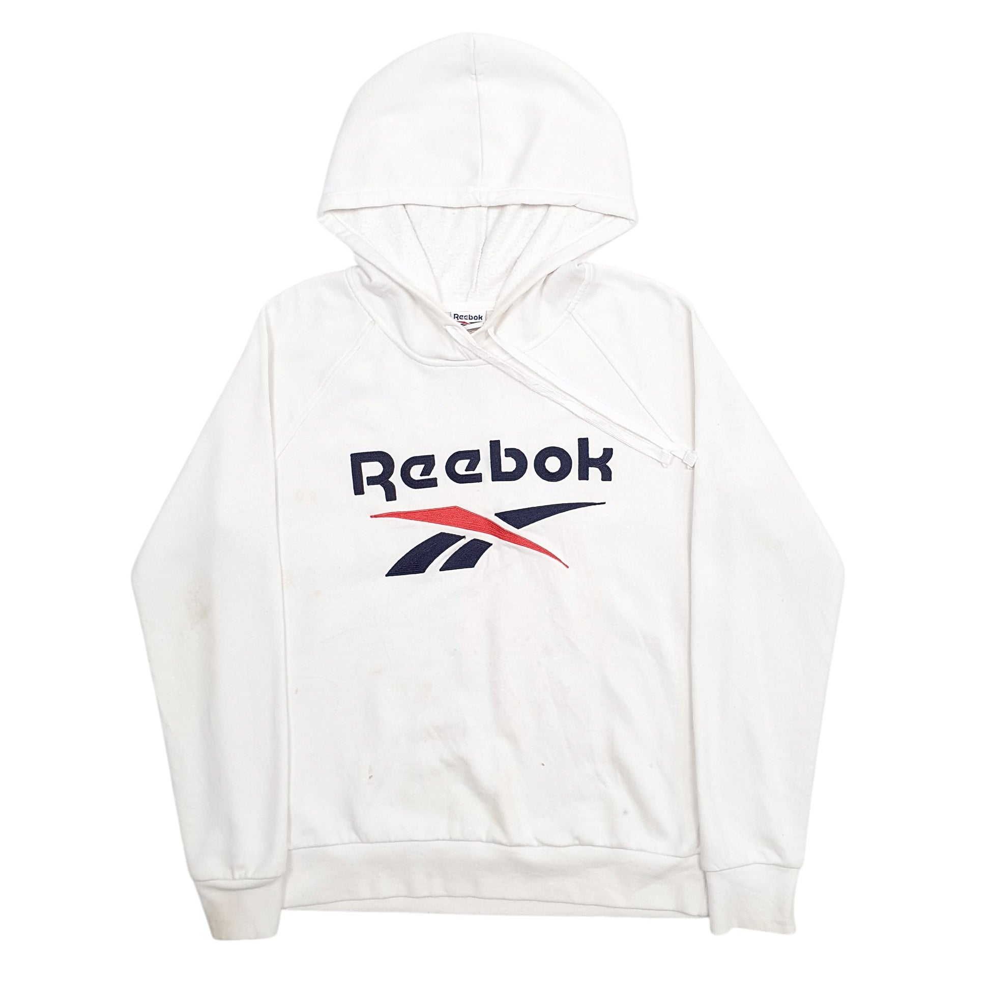 Womens White Reebok Spellout Hoodie Jumper