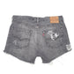Womens Grey Levis 501 Denim Jorts Cut Off Hot Pants Distressed Denim Shorts