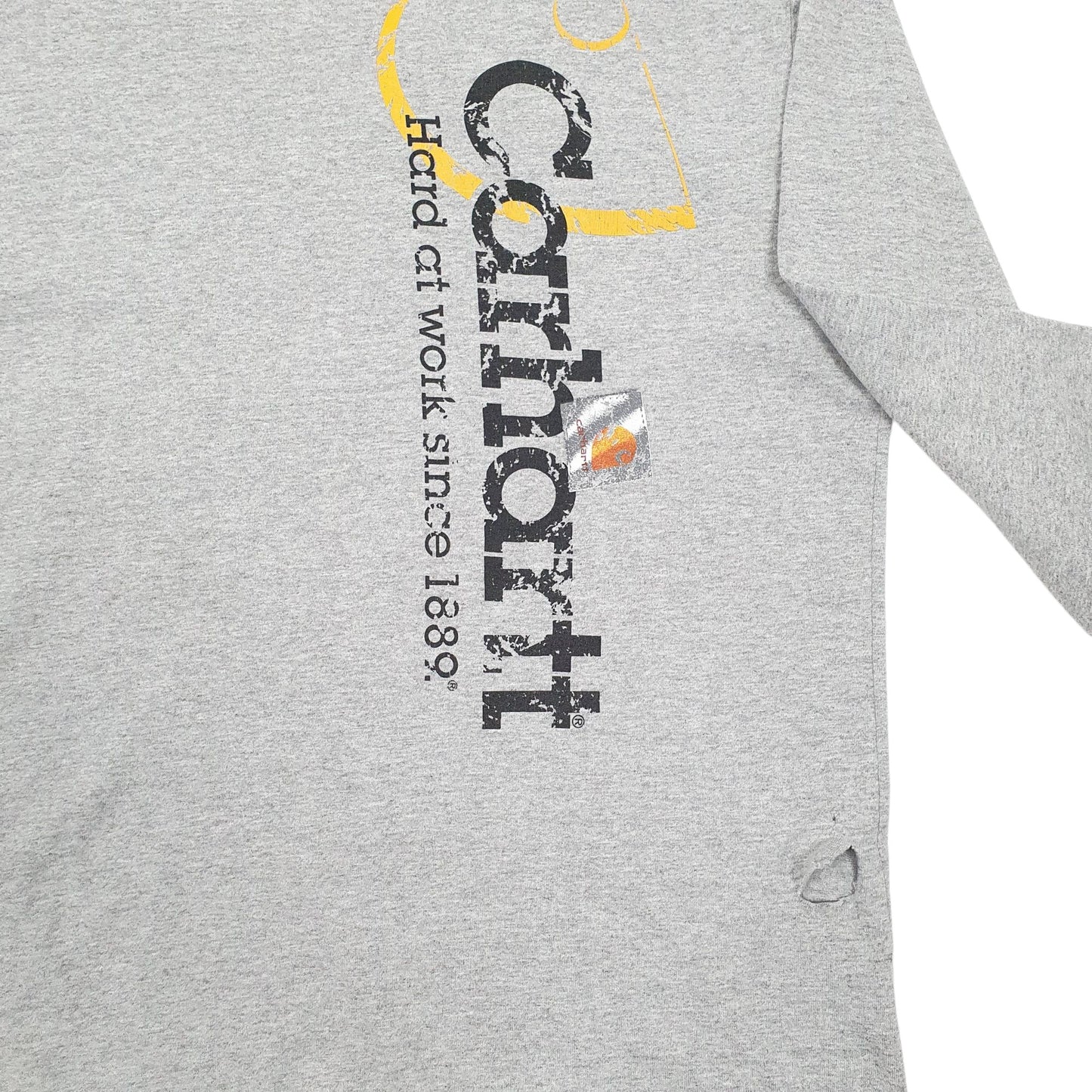 Mens Grey Carhartt  Long Sleeve T Shirt