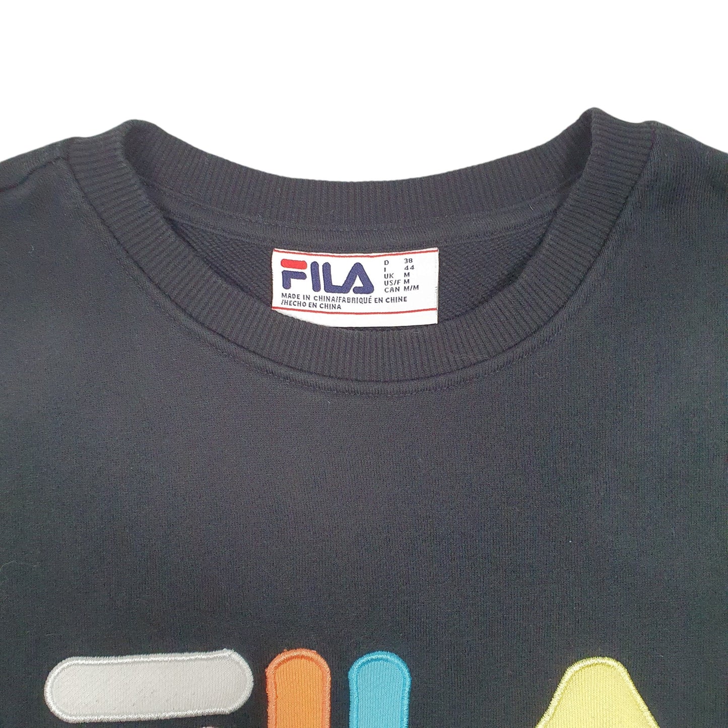 Womens Black Fila Spellout Crewneck Jumper