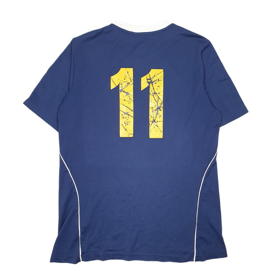 Mens Navy Adidas Triangle Football Club Climalite Short Sleeve T Shirt