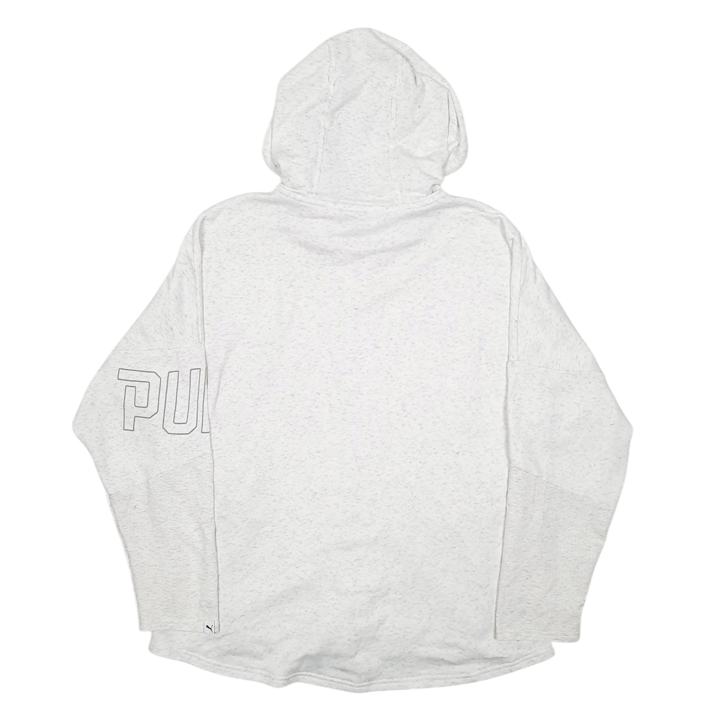 Womens Grey Puma Hoodie Workout Gym Running Full Zip Jumper