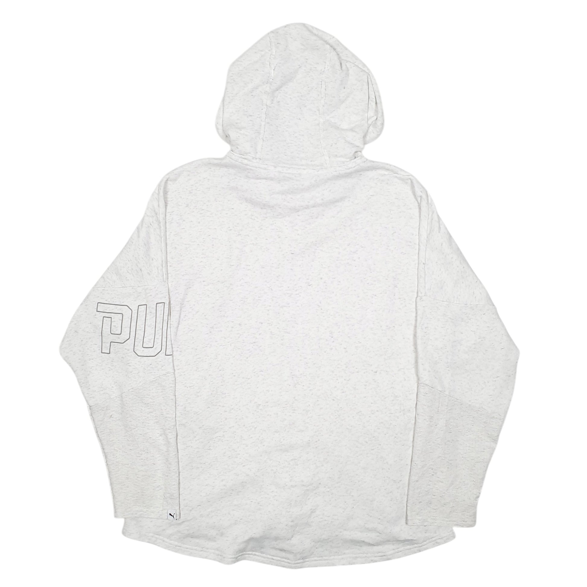 Womens Grey Puma Hoodie Workout Gym Running Full Zip Jumper