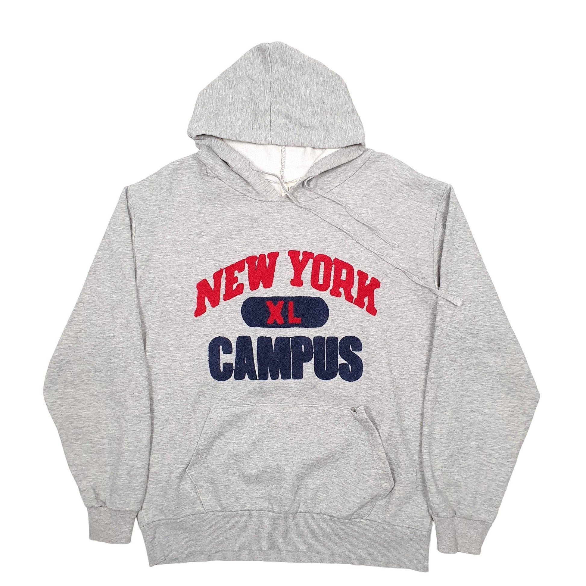Mens Grey Wow New York USA College Hoodie Jumper