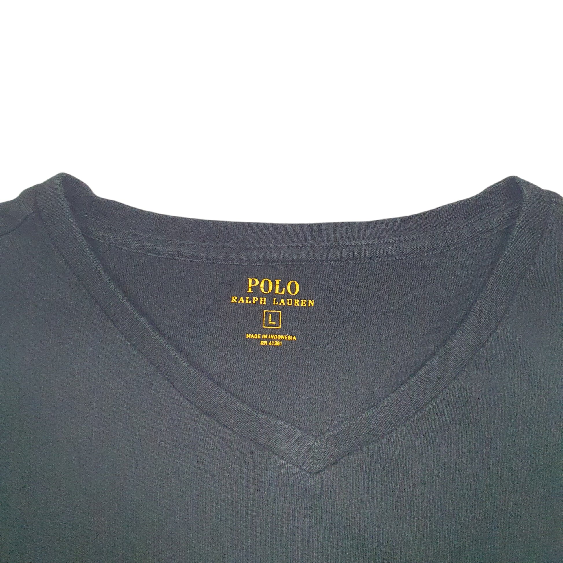 Mens Black Polo Ralph Lauren V Neck Short Sleeve T Shirt