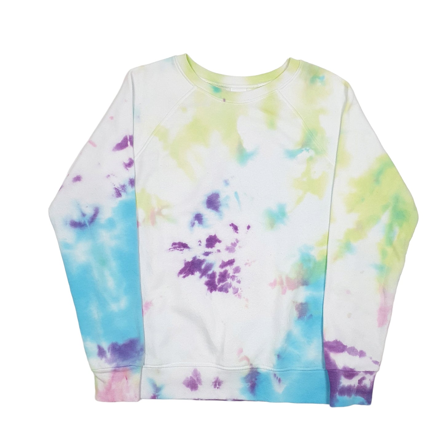 Womens White Time & True Raglan Tie Dye Crewneck Jumper