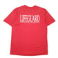 Mens Red Jerzees Single Stitch Vintage 90s Made In USA Portland Parks Rec Lifeguard Short Sleeve T Shirt