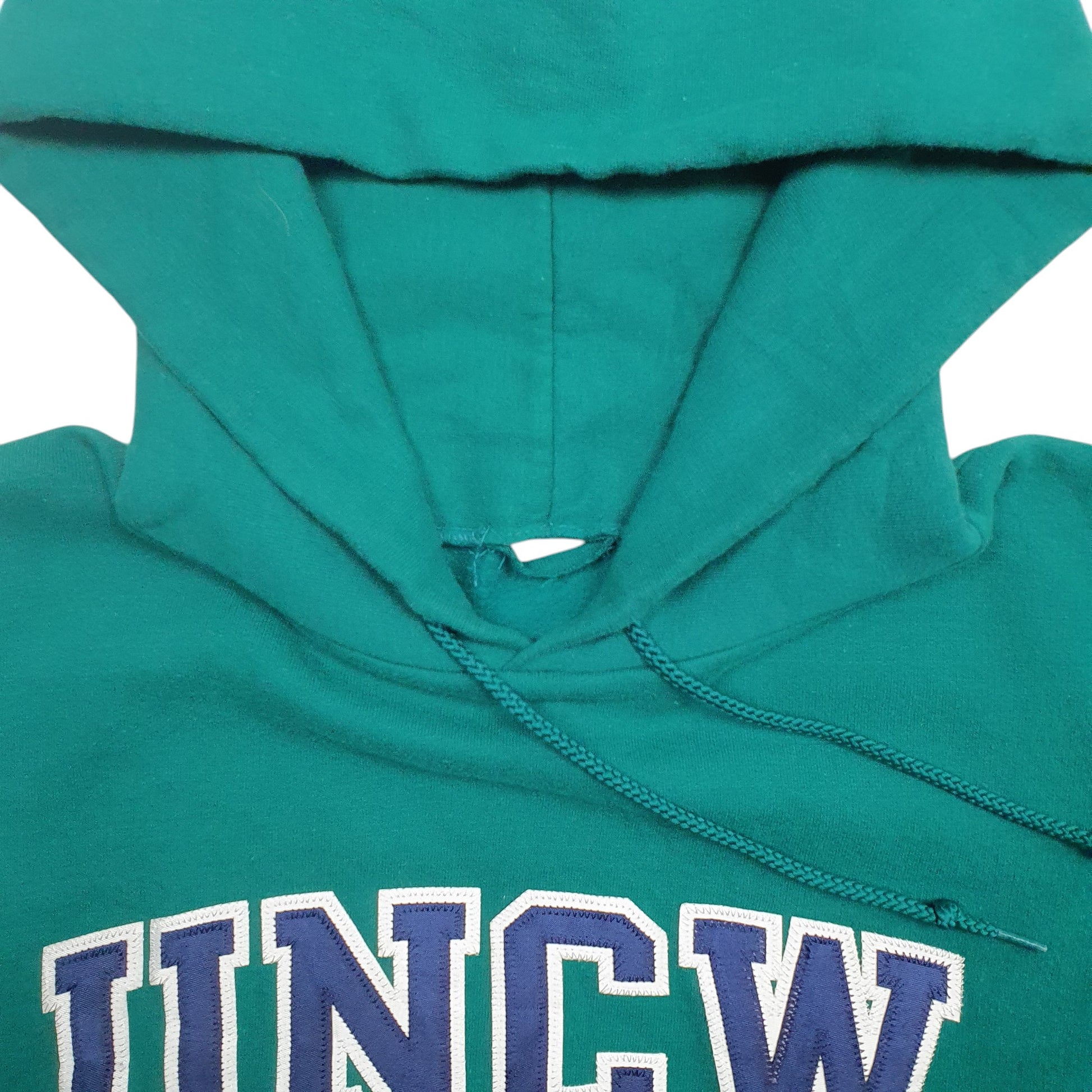 Womens Green Champion UNCW Spellout Hoodie Jumper