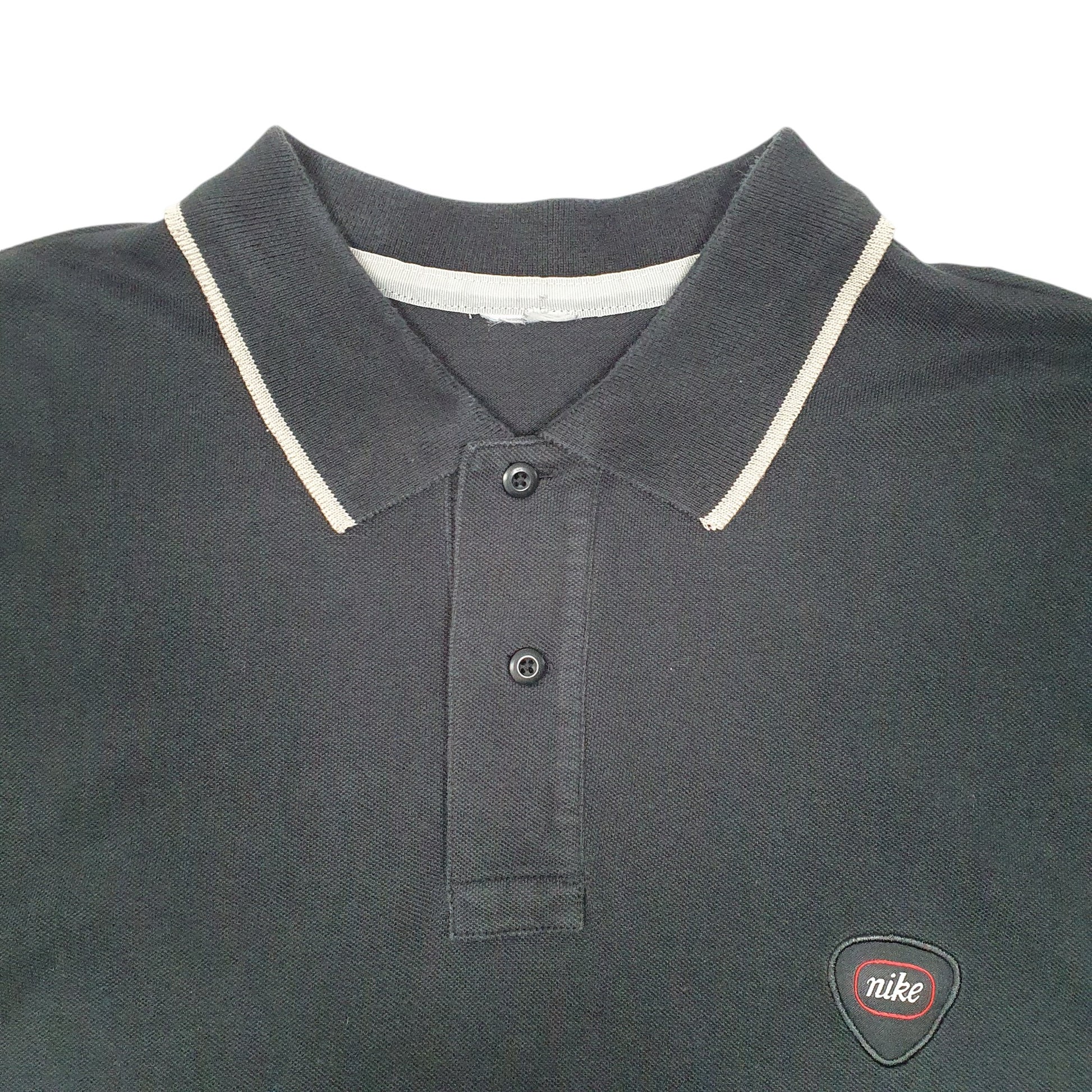 Mens Black Nike Vintage Short Sleeve Polo Shirt