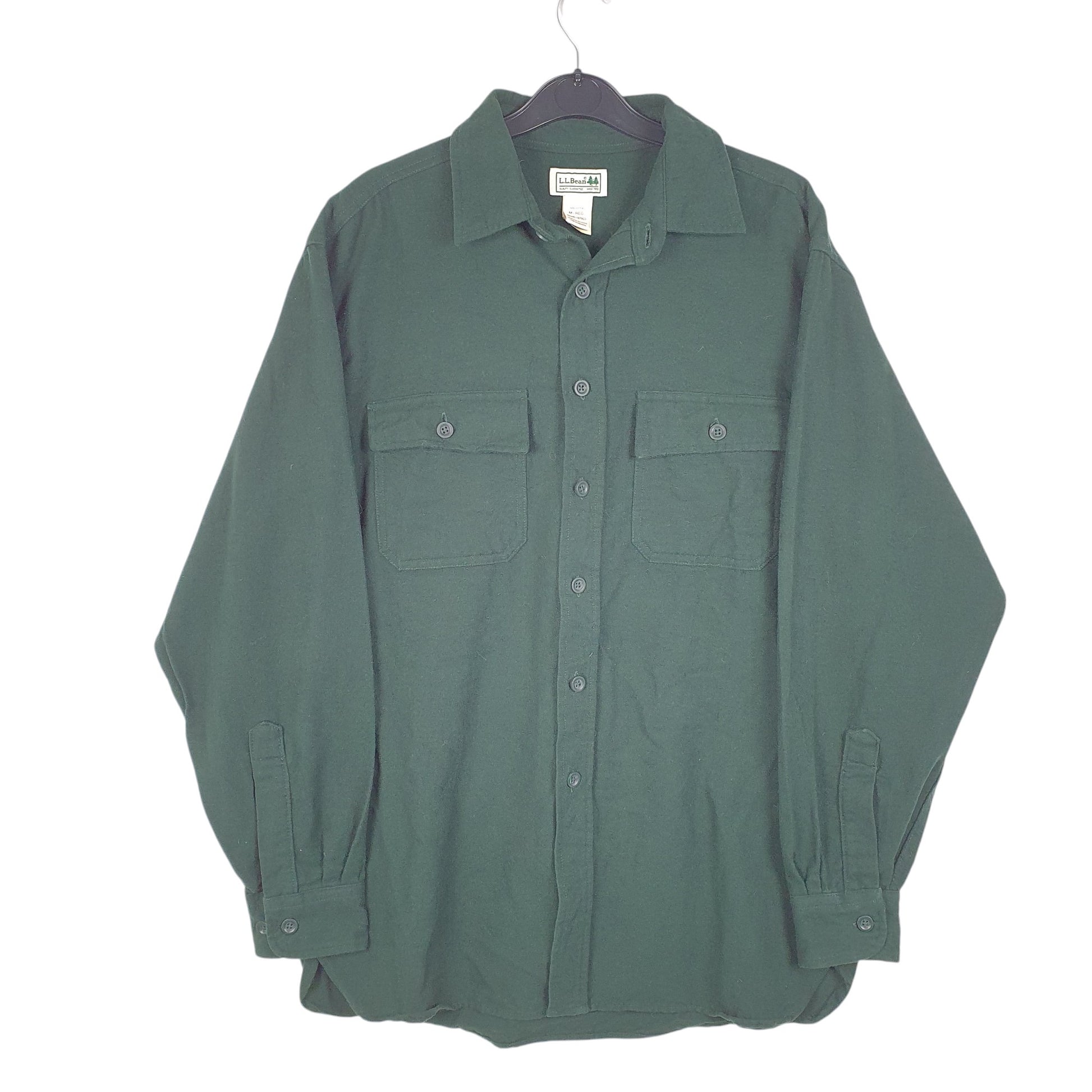 Mens Green L.L.Bean Chamois Overshirt Shacket Long Sleeve Shirt
