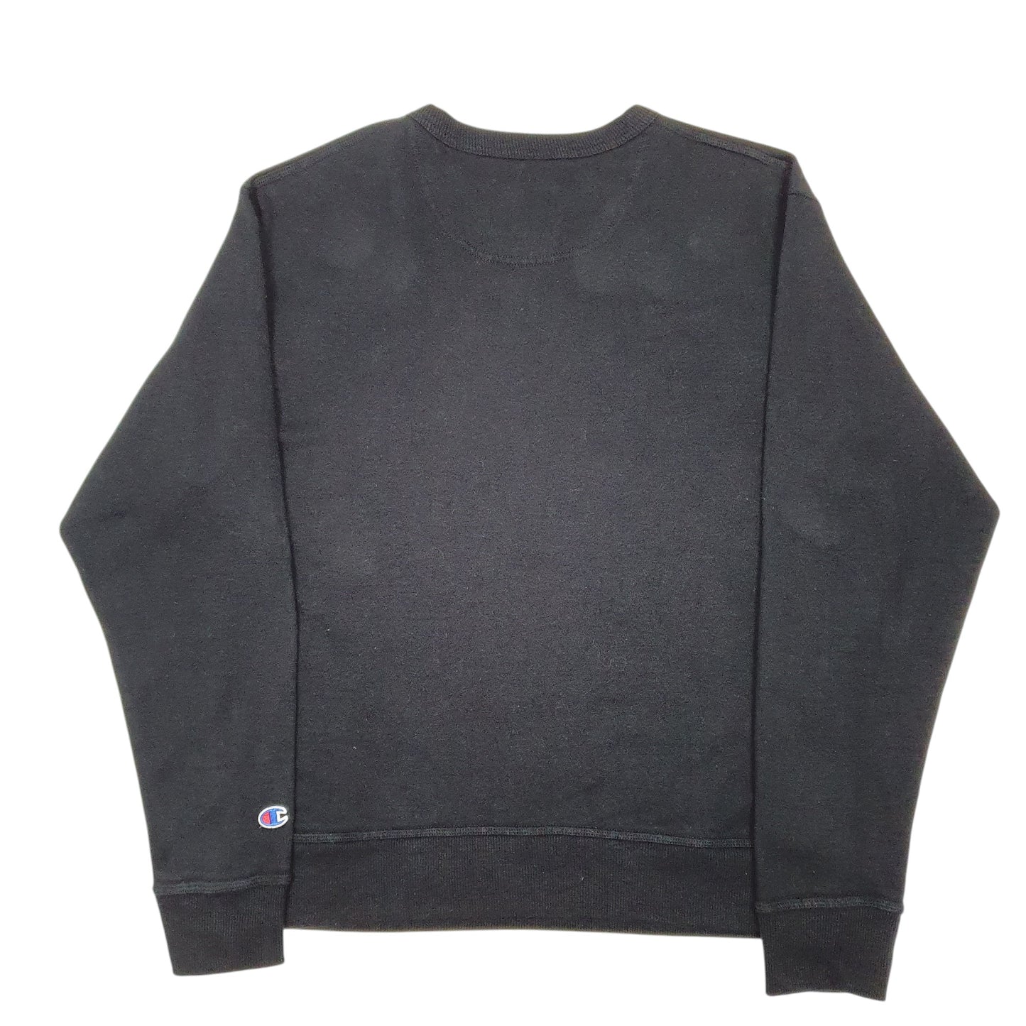 Mens Black Champion Spellout Crewneck Jumper