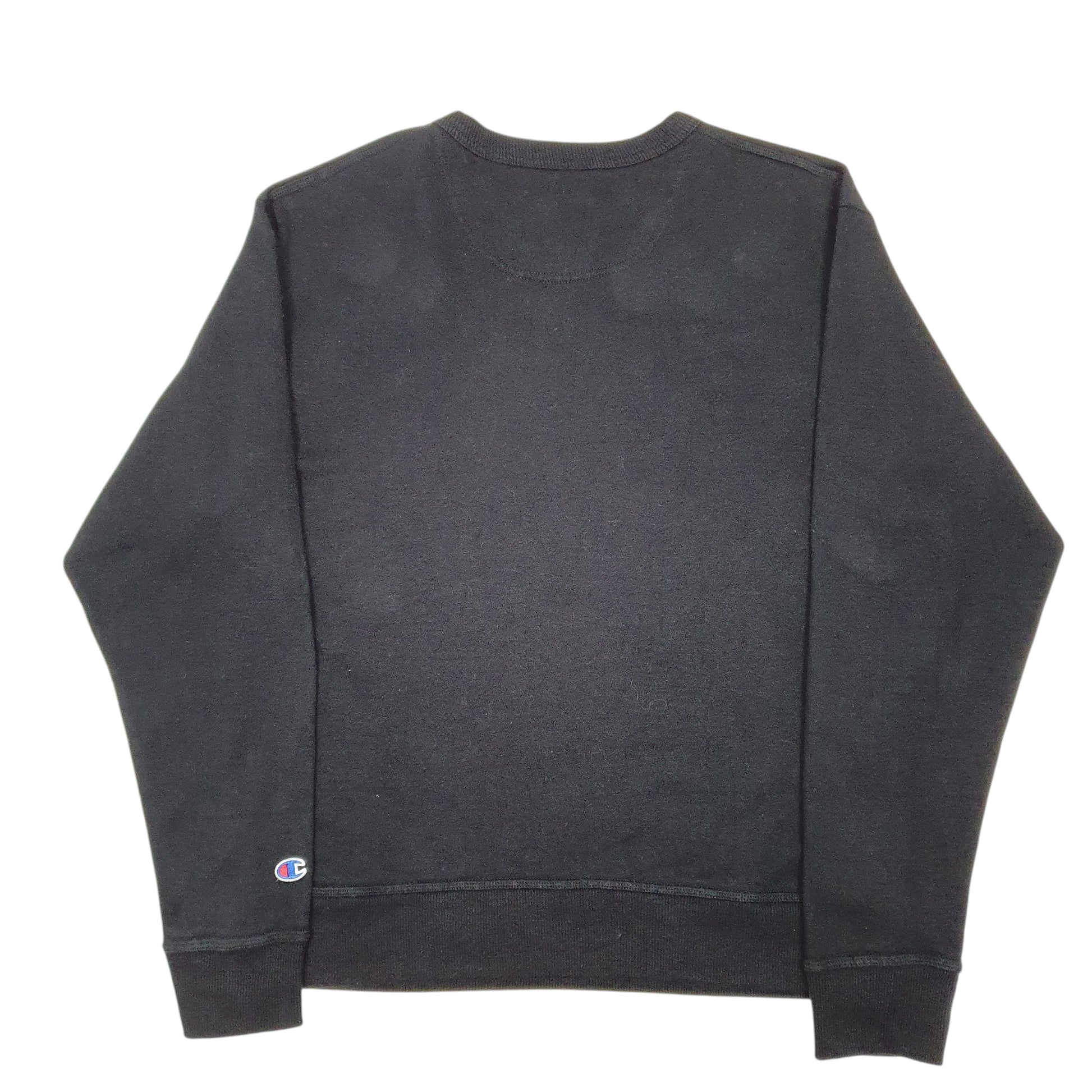 Mens Black Champion Spellout Crewneck Jumper